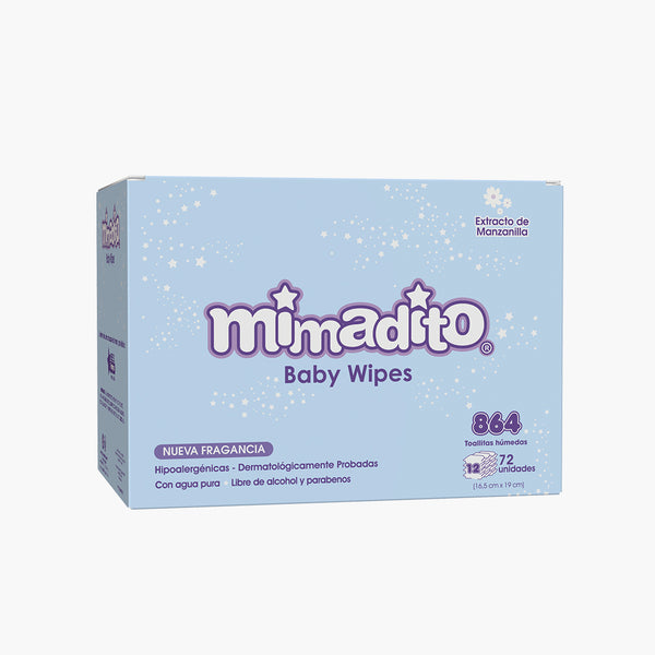 Pack 12 Toallas Húmedas para Bebé Premium Mimadito x72