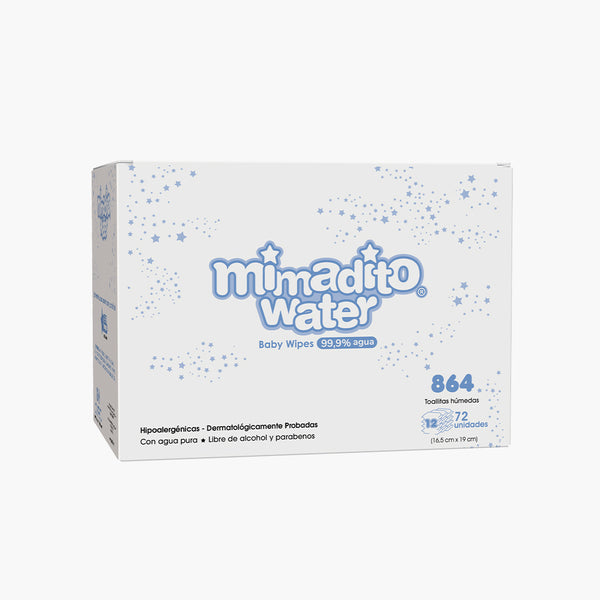 Pack 12 Toallas Húmedas para Bebé Premium Mimadito Water x72 – Good Care